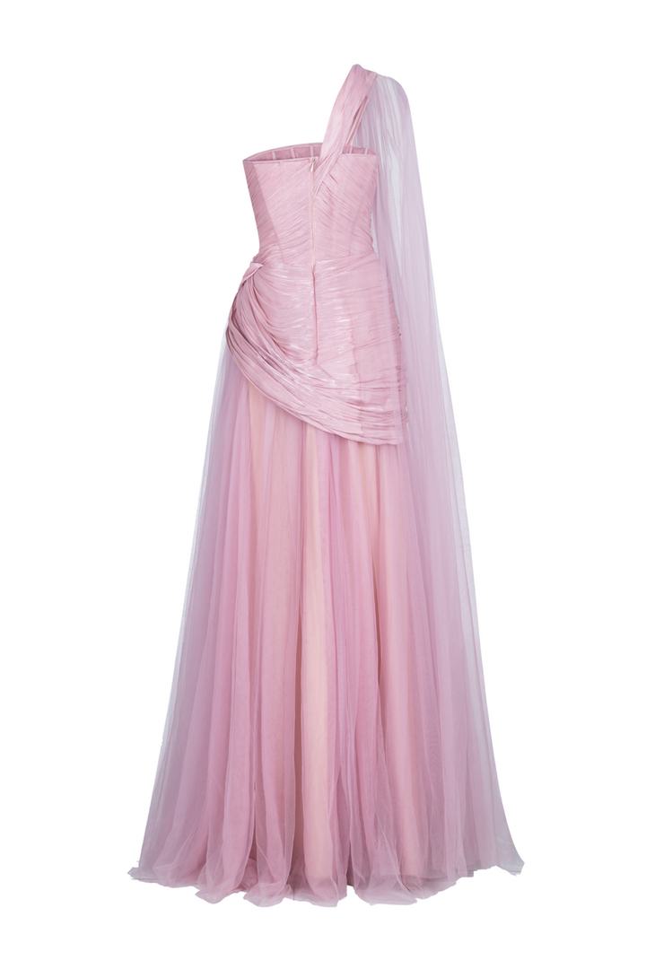 Lyssandra One Shoulder Draped Maxi Dress - MEAN BLVD