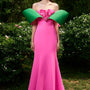Mikaela Trumpet Off-Shoulder Silk Crepe Floor Length Dress
