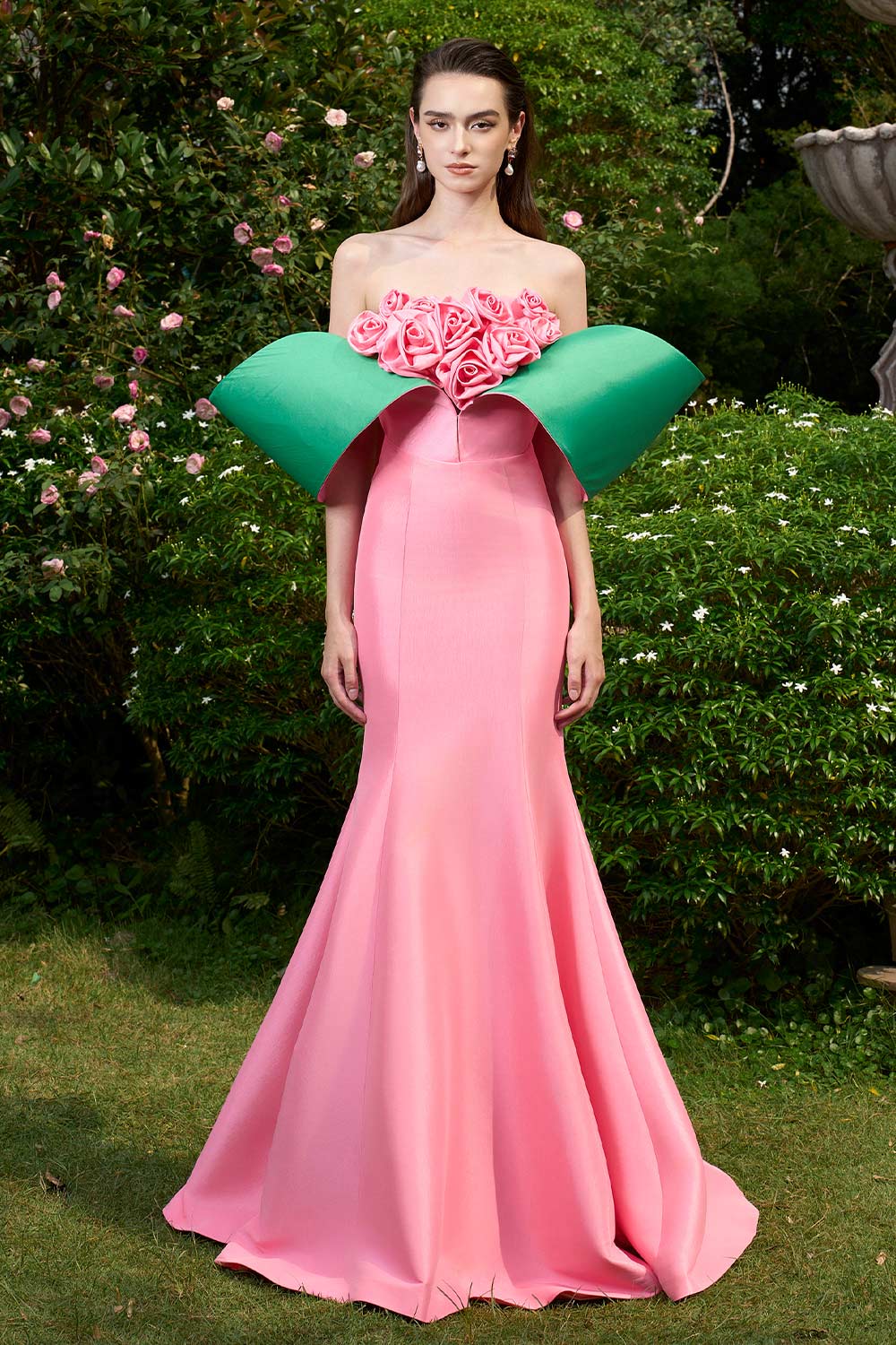 Adrianna Mermaid Off-Shoulder Taffeta Floor Length Dress