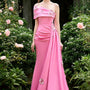 Alora Trumpet Asymmetric Silk Floor Length Dress