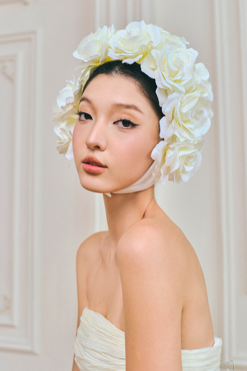 Vivienne A-line Straight Across Neck Silk Maxi Dress