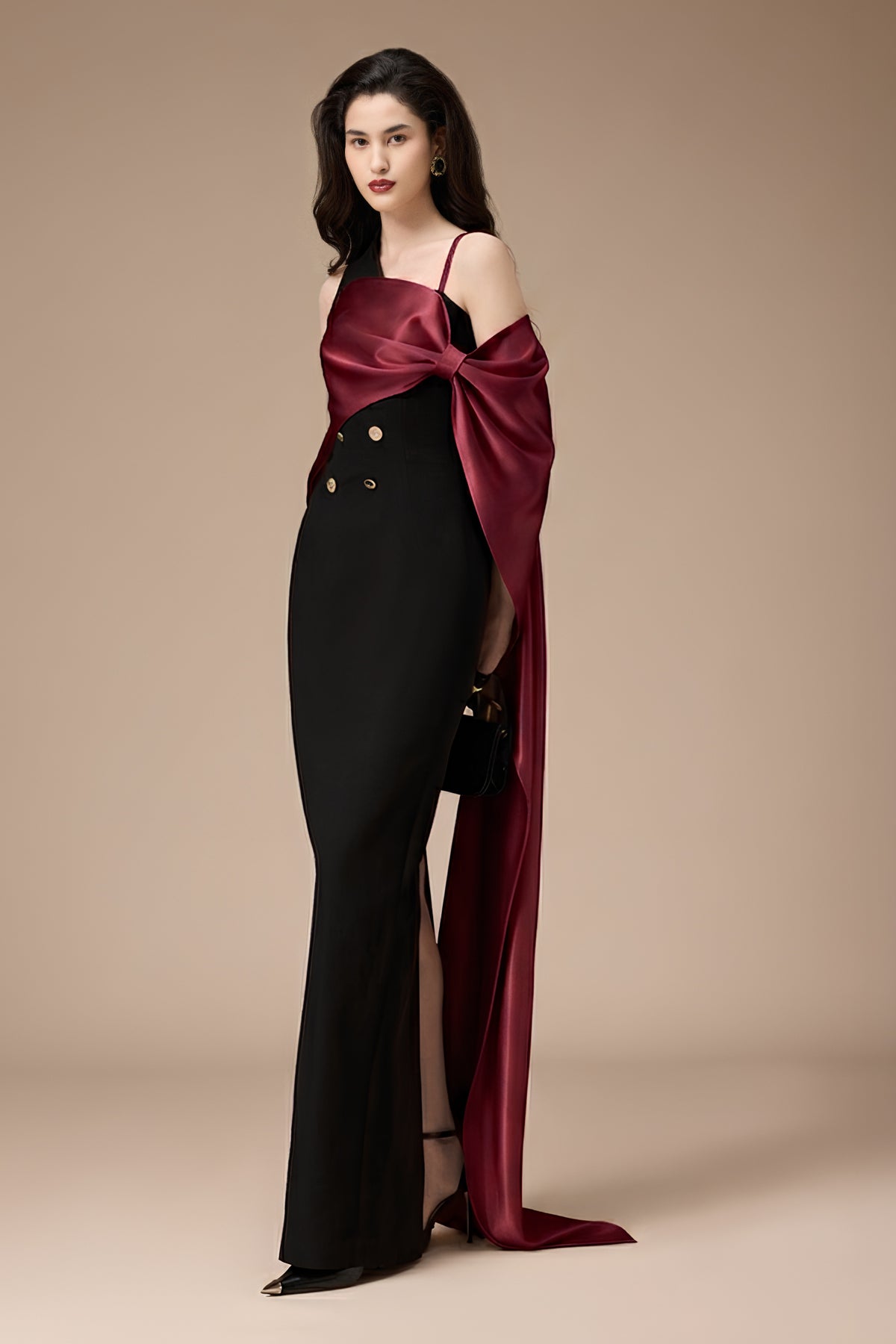 Matyr Asymmetric Sleeve Maxi Dress