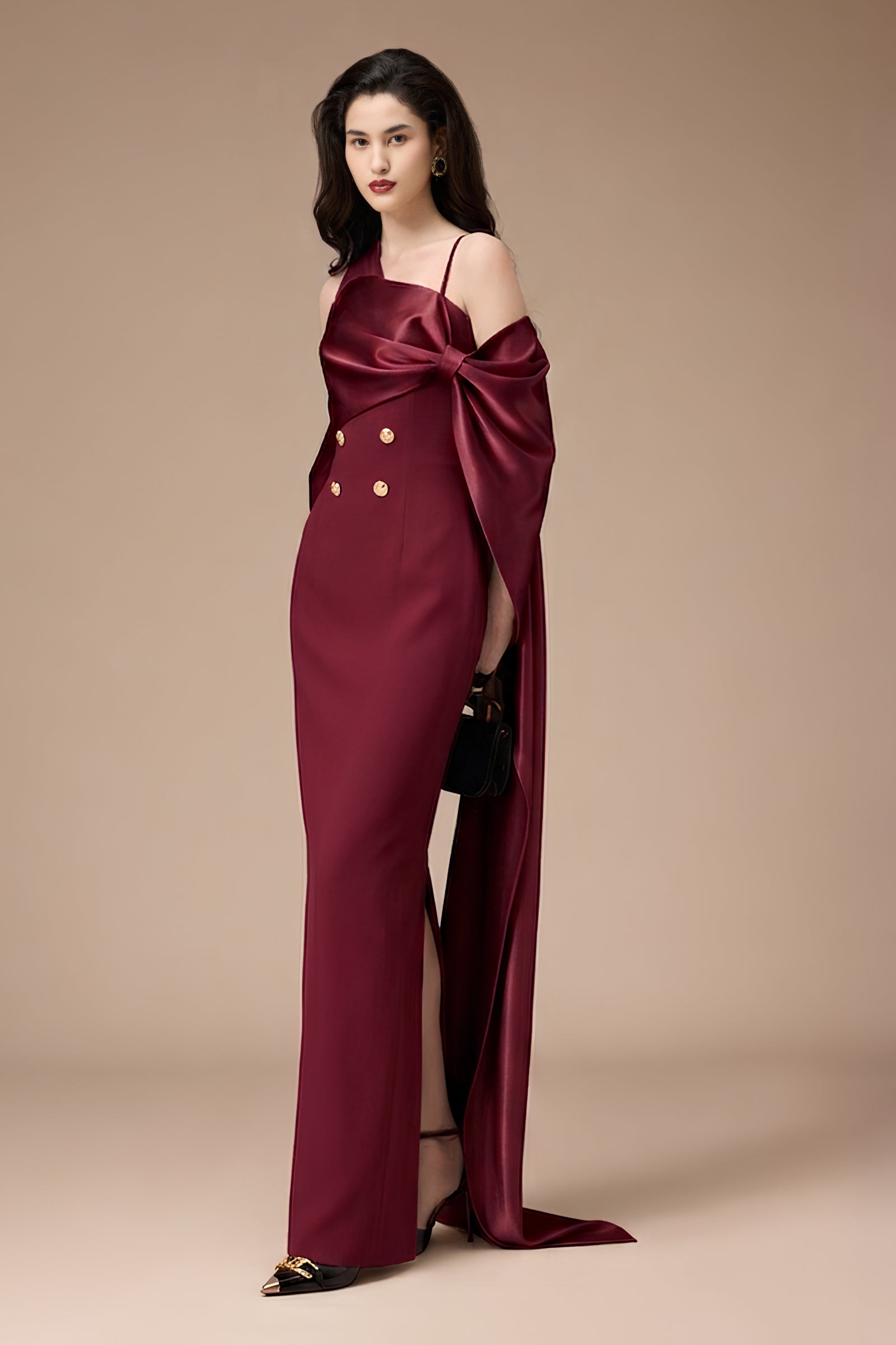 Matyr Asymmetric Sleeve Maxi Dress