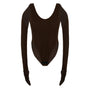 Thalindra Bodycon Scoop Neck Jersey Bodysuit