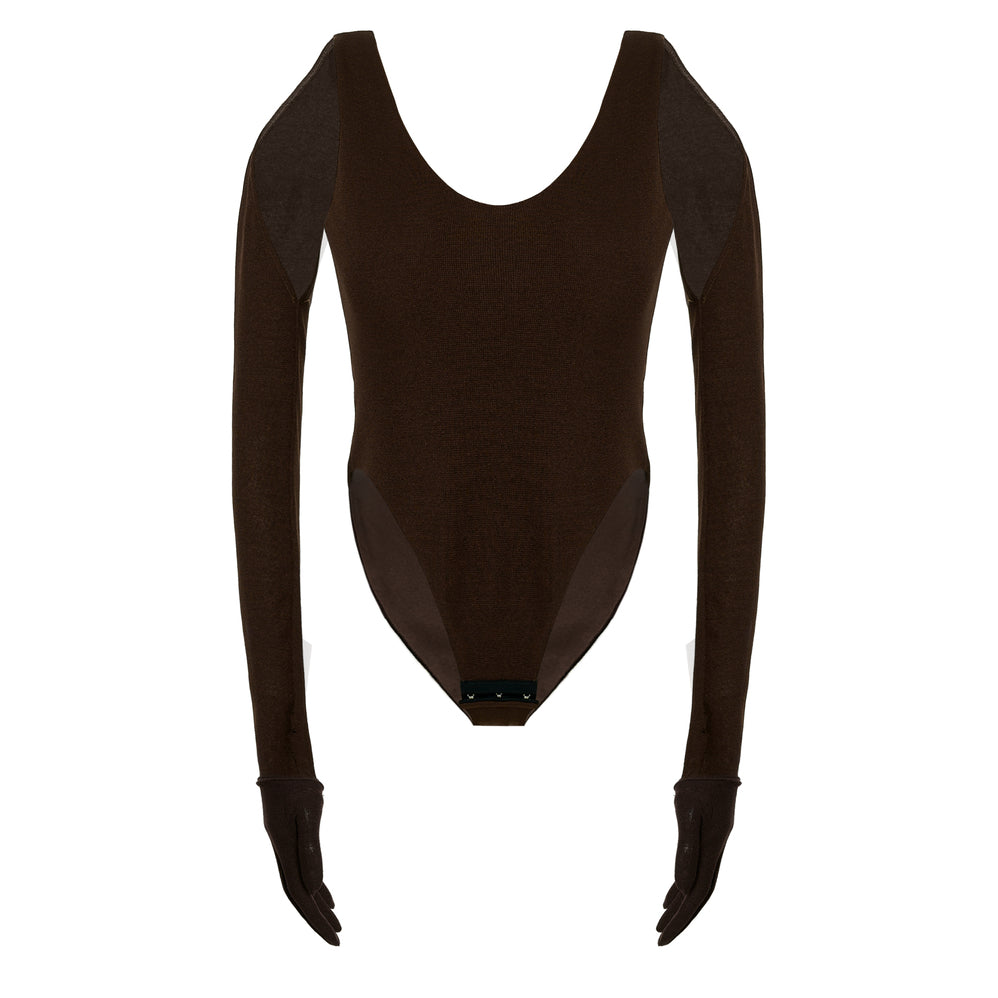 Thalindra Bodycon Scoop Neck Jersey Bodysuit