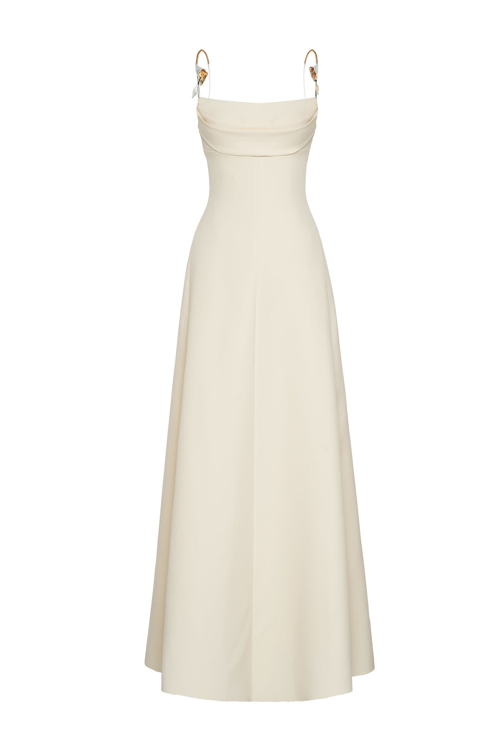 Lirien A-line Cowl Neck Crepe Floor Length Dress