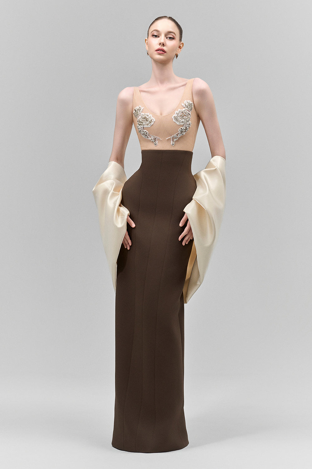 Serilda Bodycon Scoop Neck Mesh Bodysuit