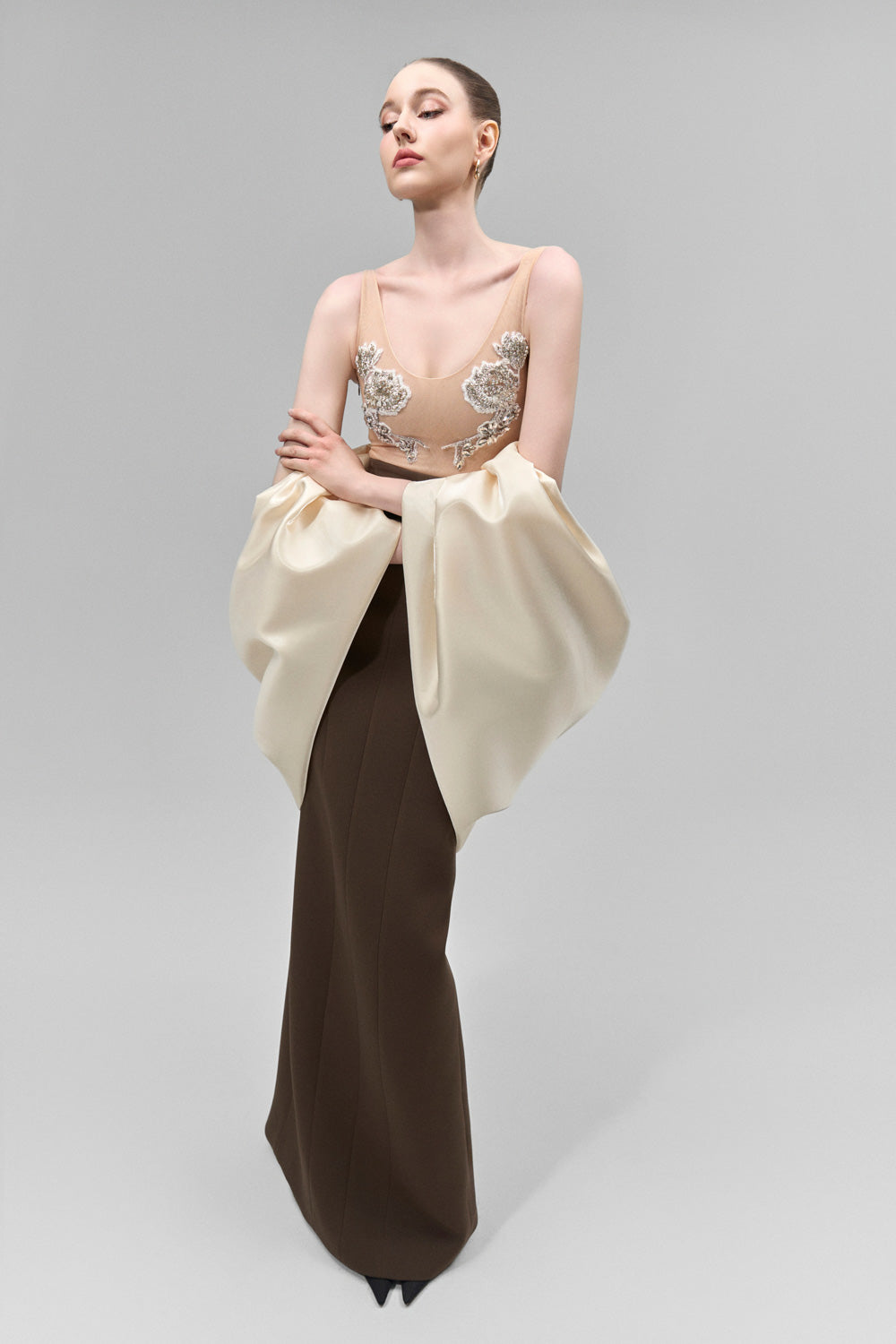 Serilda Bodycon Scoop Neck Mesh Bodysuit