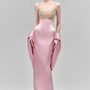 Thalia Sheath High Waist Satin Floor Length Skirt