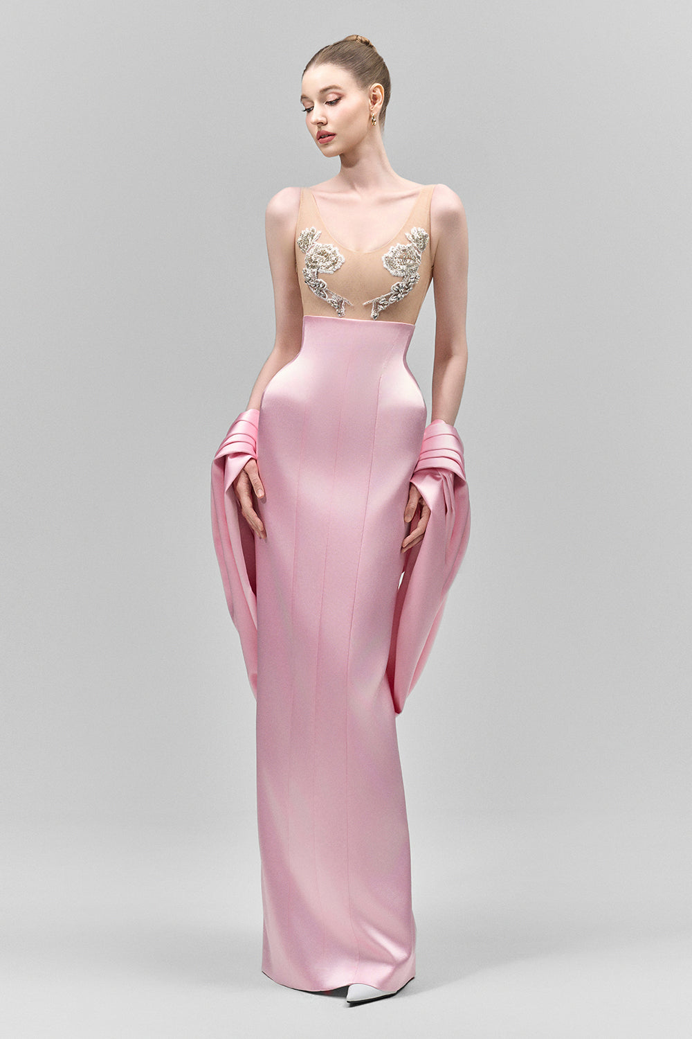 Serilda Bodycon Scoop Neck Mesh Bodysuit