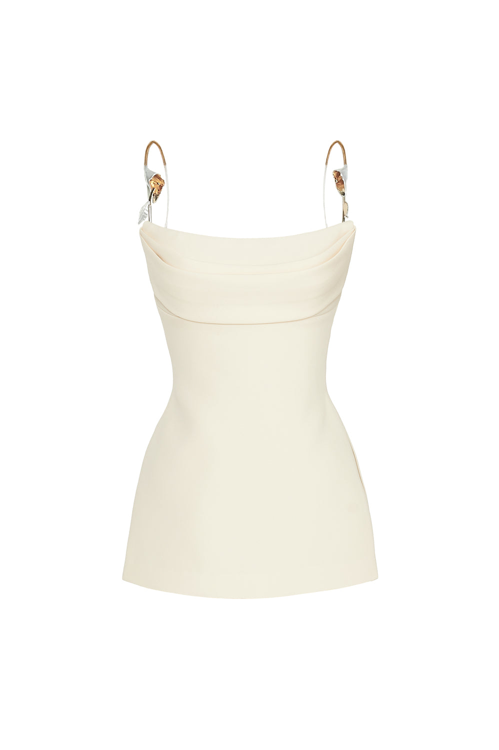 Veloria Peplum Spaghetti Strap Crepe Top