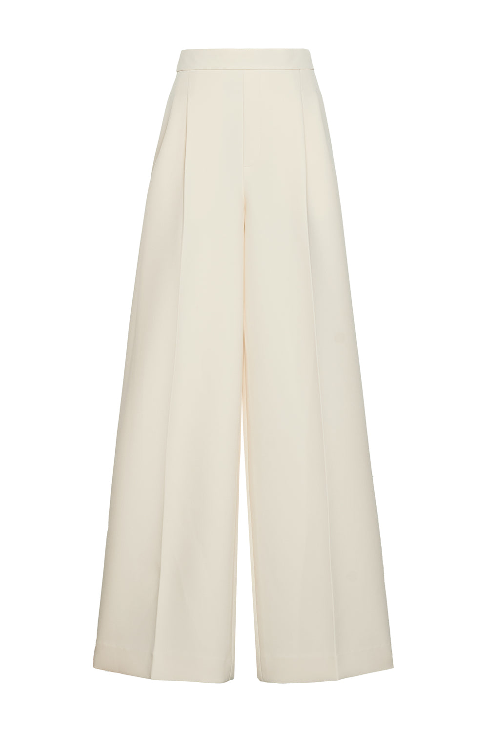 Veloria Straight Wide Leg Crepe Floor Length Pants