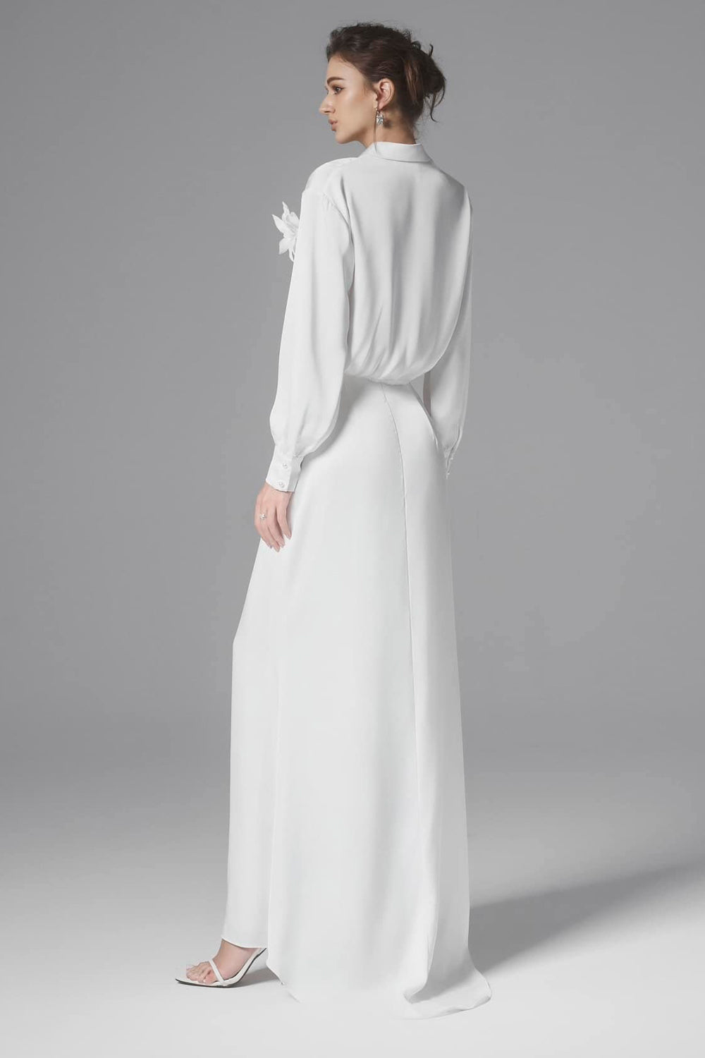 Safont A-line Basic Silk Blend Maxi Skirt