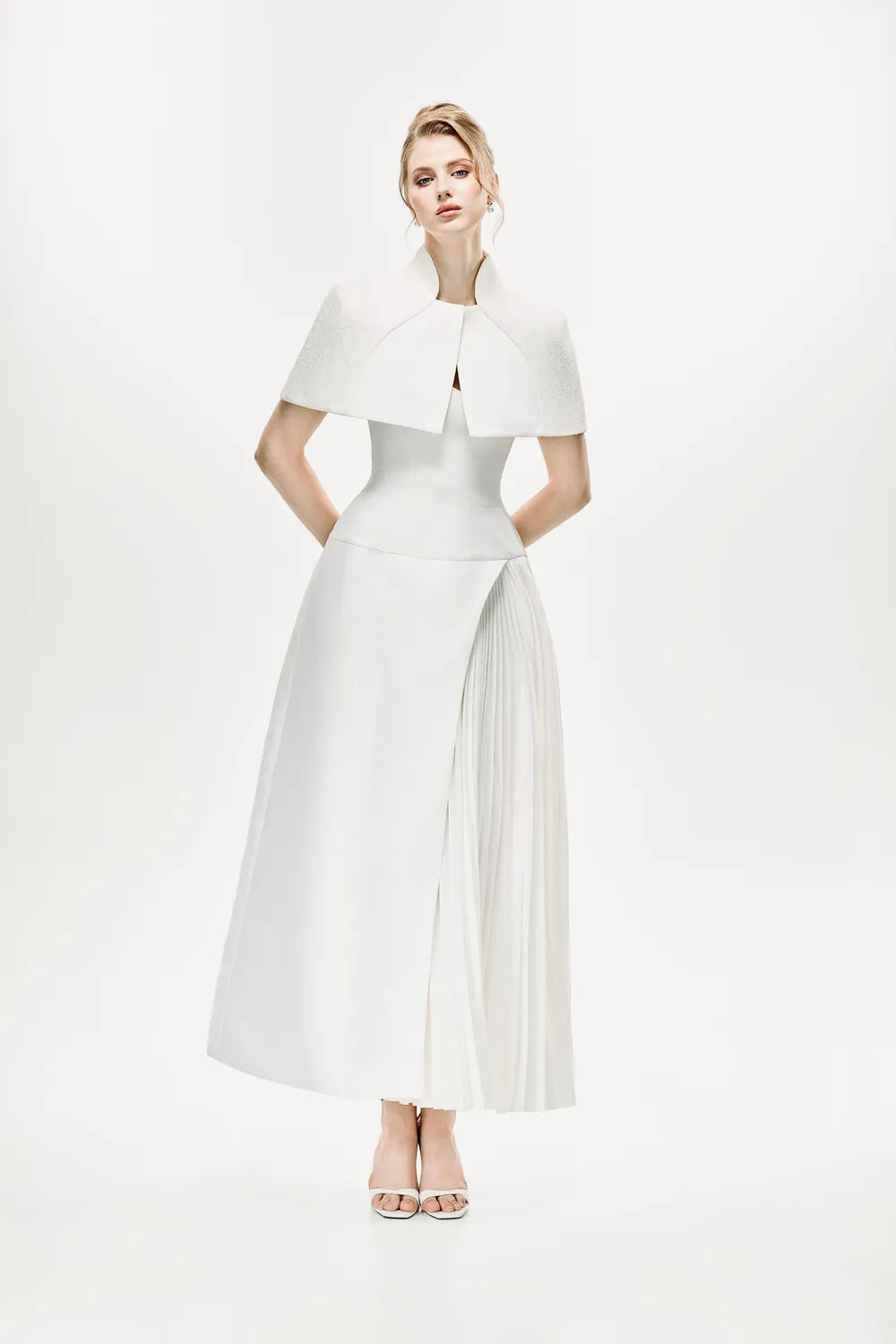 Calyra Dress with Cape