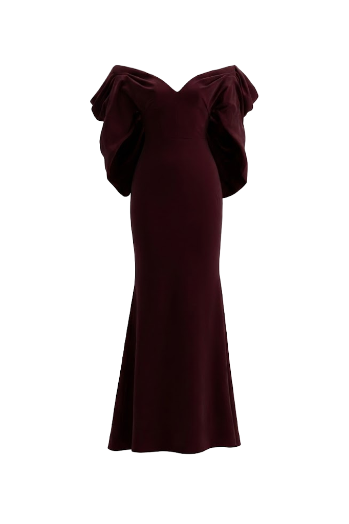 Amora Off-Shoulder Gathering Maxi Dress