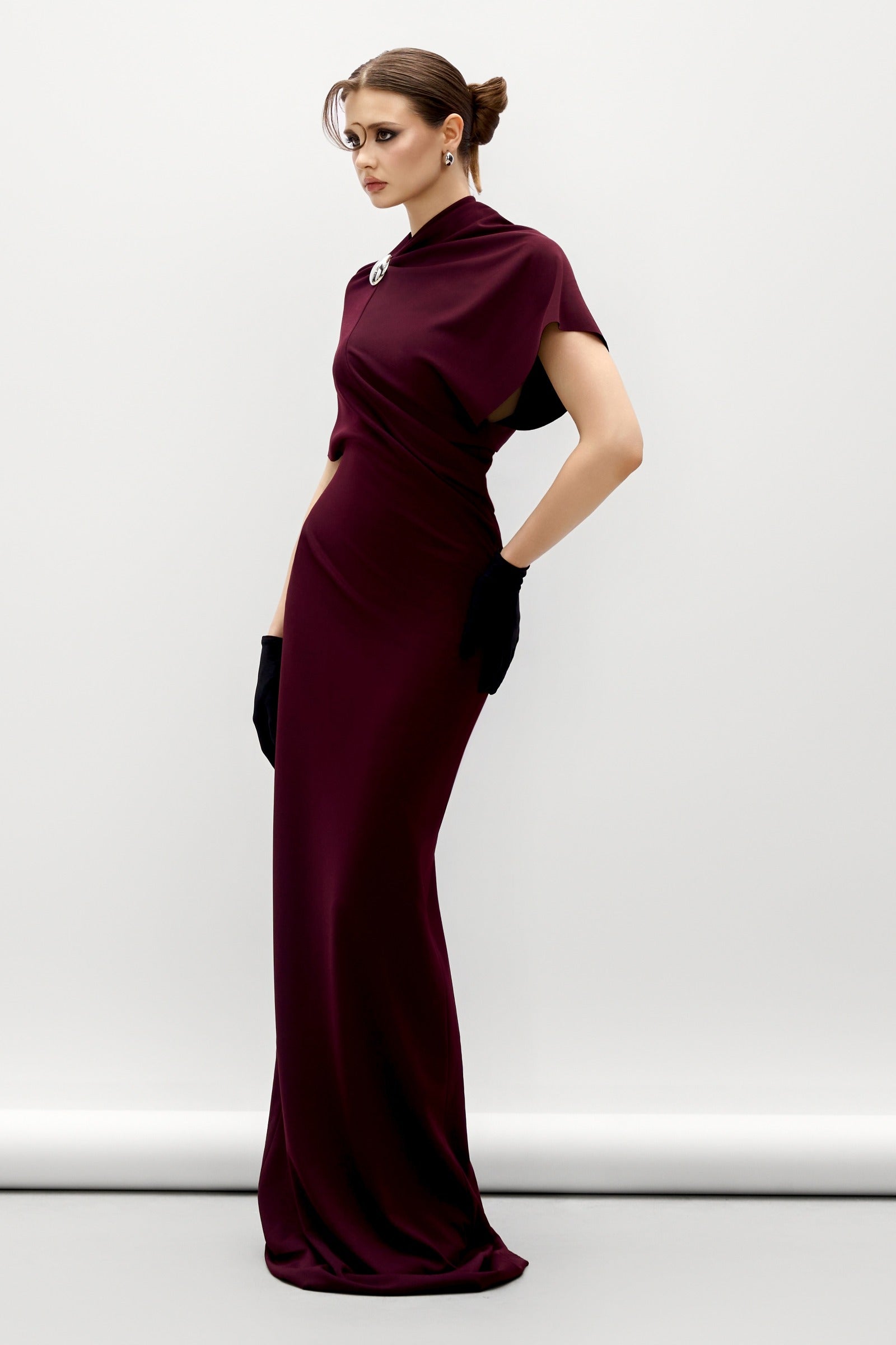 Thalassa Asymmetric Neck Maxi Dress