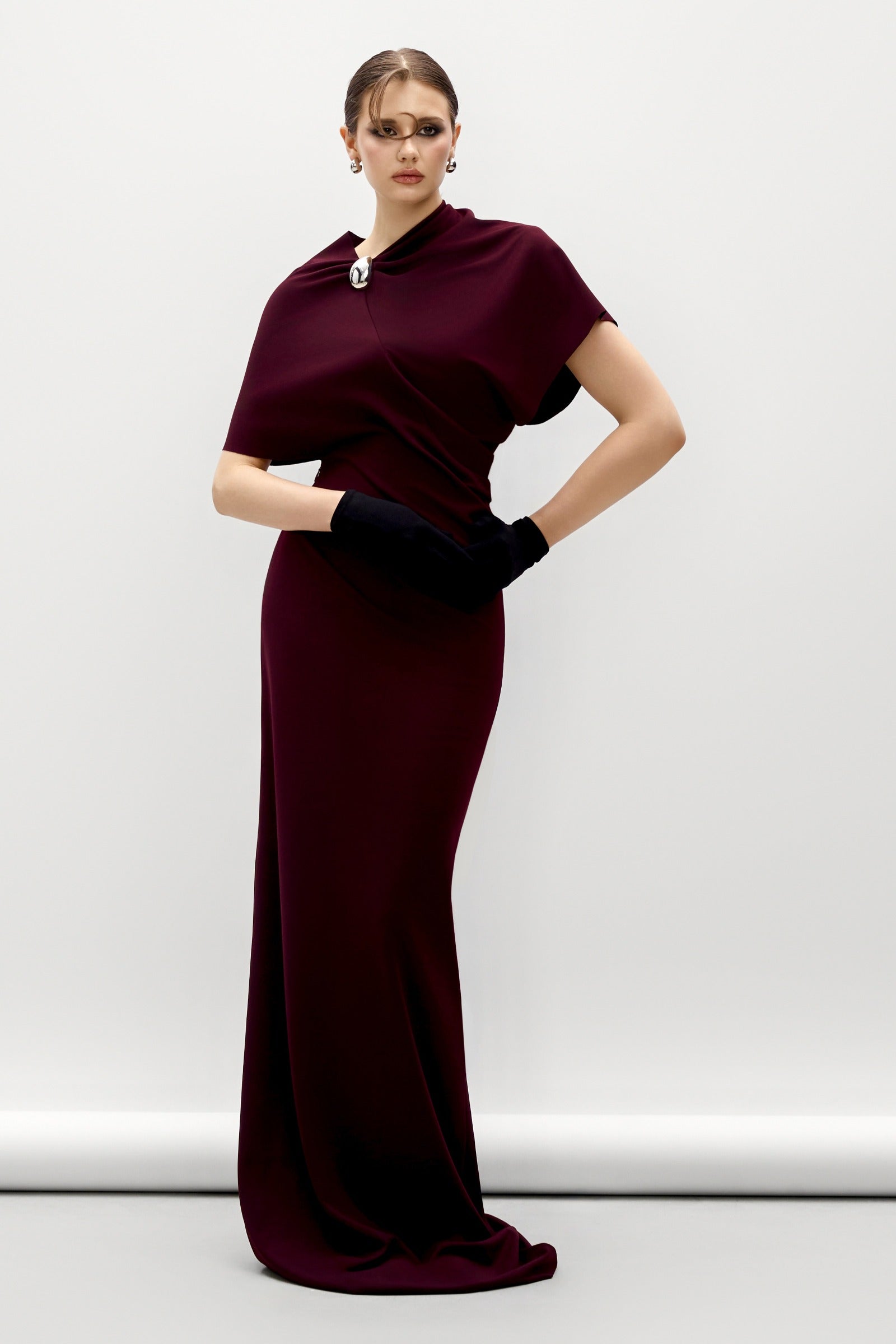 Thalassa Asymmetric Neck Maxi Dress