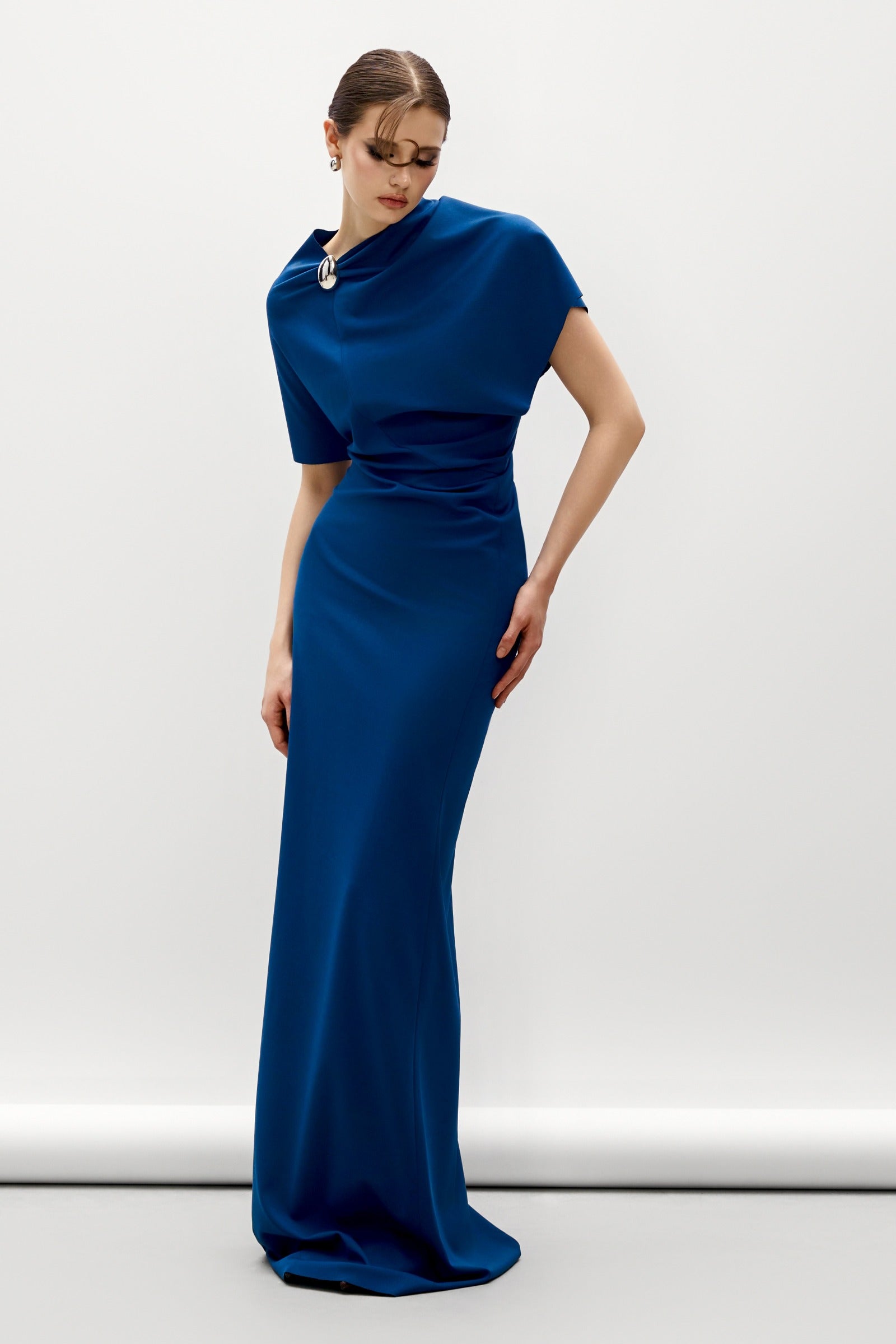 Thalassa Asymmetric Neck Maxi Dress