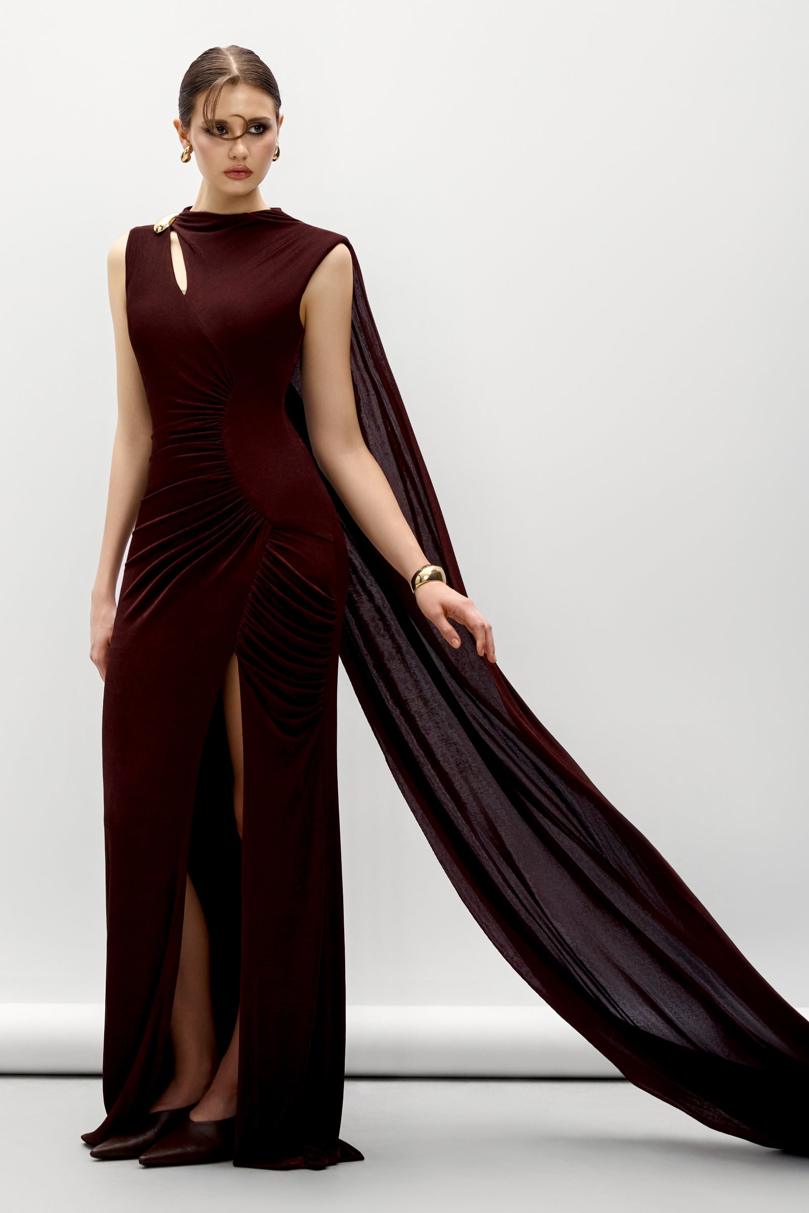 Vesper Cape Sleeve Maxi Dress
