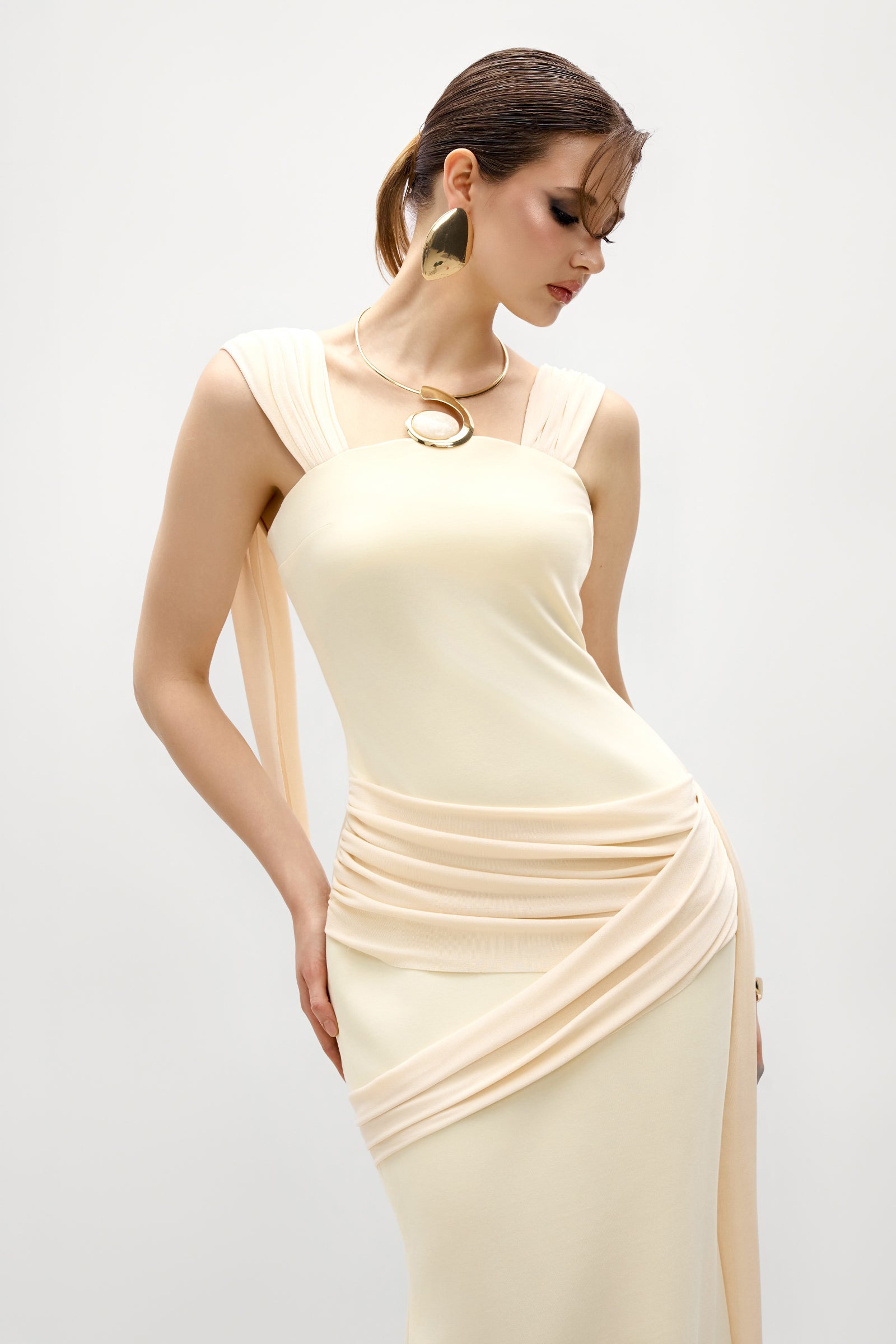 Aza Square Neck Maxi Dress