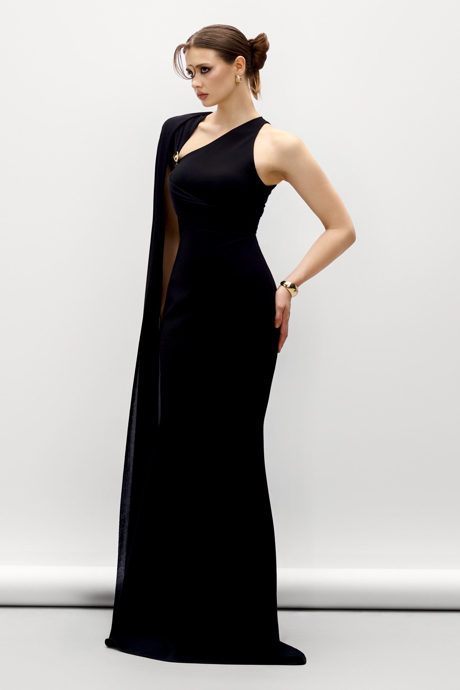Layla Asymmetric Neck Maxi Dress