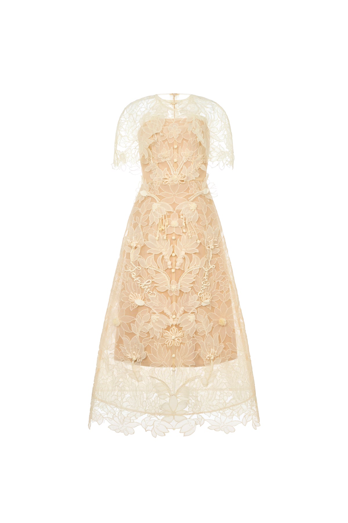 Sisley Floral Applique Midi Dress