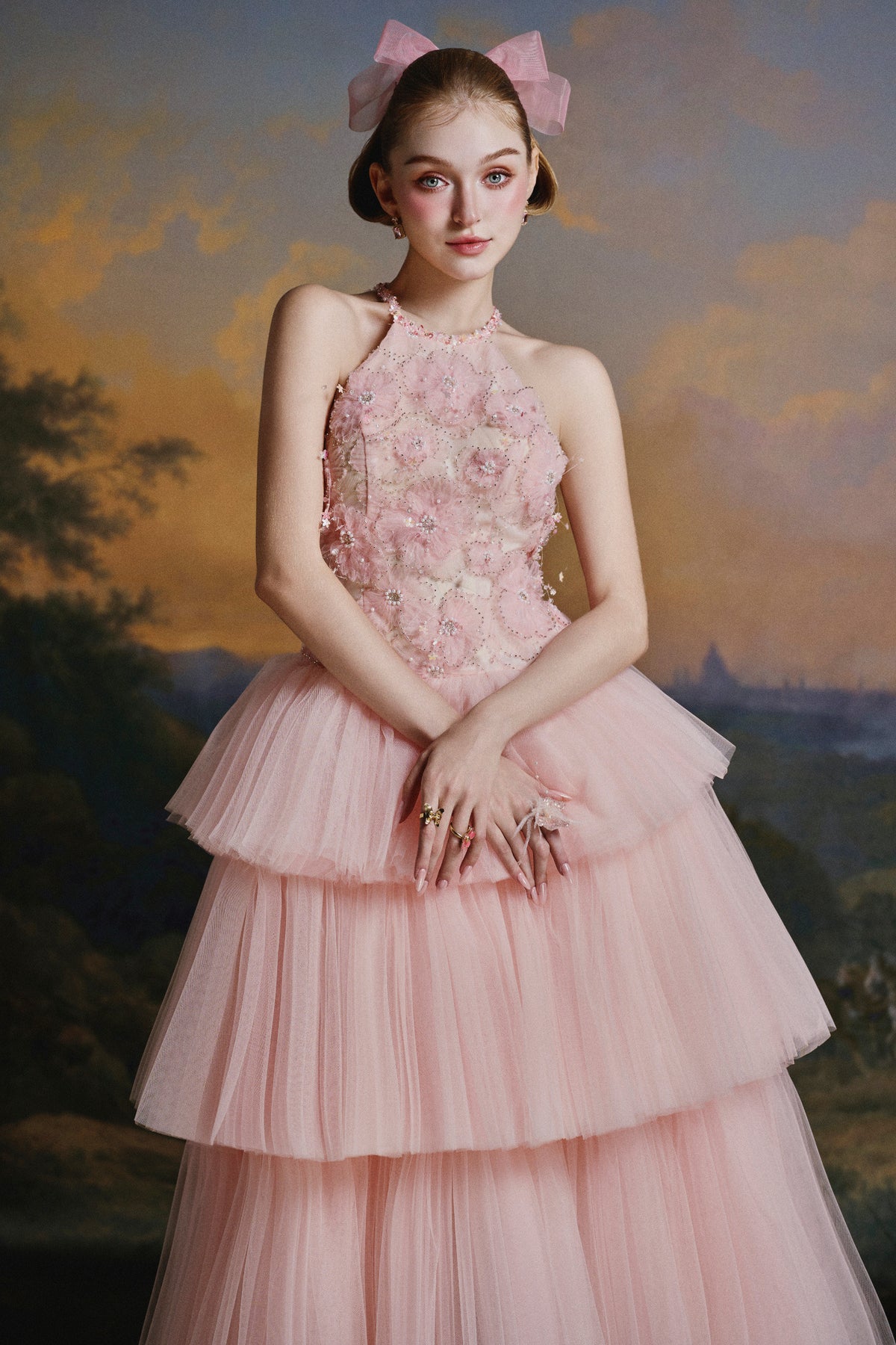 Penelope Tiered Tulle Midi Dress