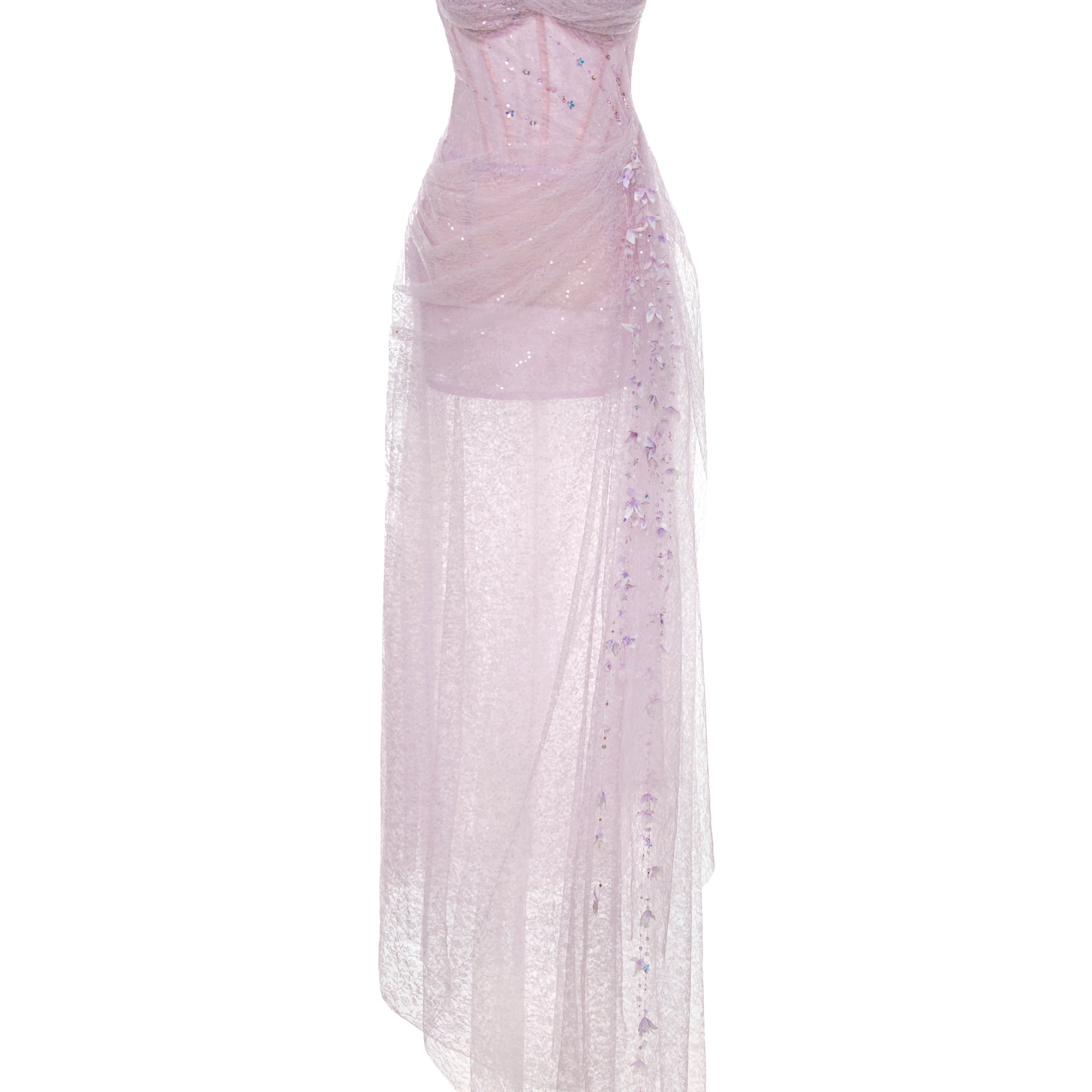 Rosette Sweetheart Maxi Dress