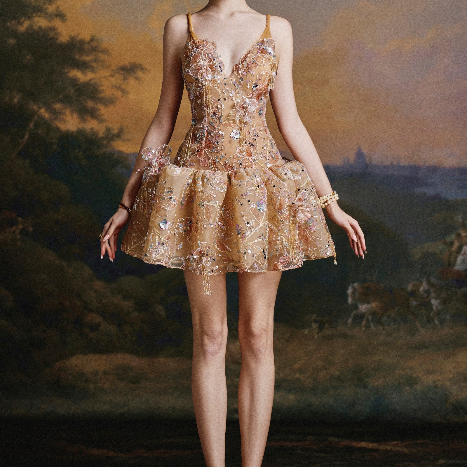 Aurèle Applique Mini Dress