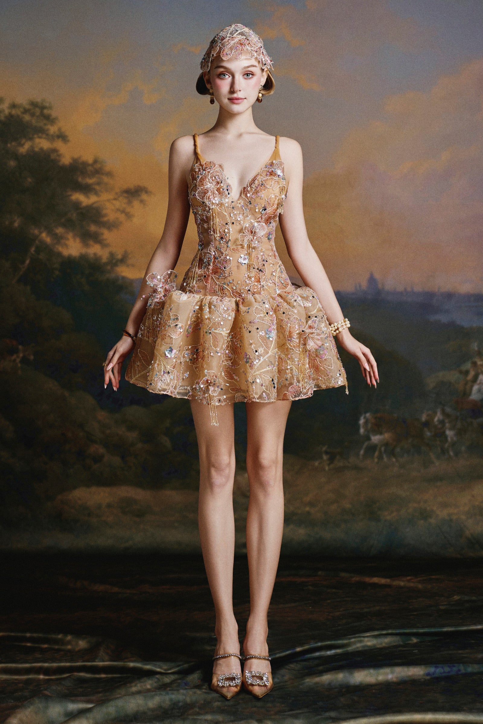 Aurèle Applique Mini Dress