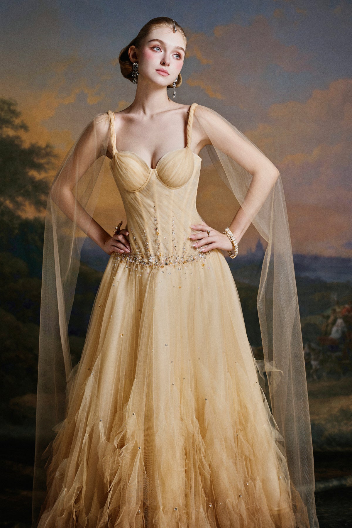 Ambrée Corset Bodice Maxi Dress
