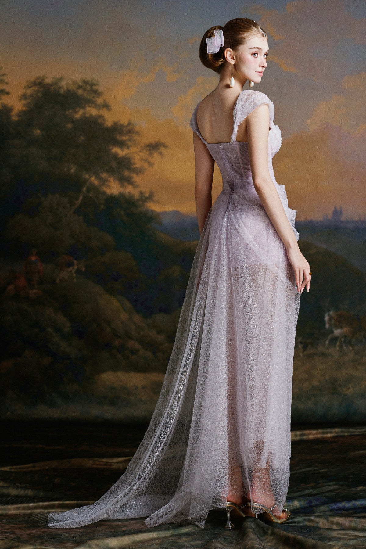 Rosette Sweetheart Maxi Dress