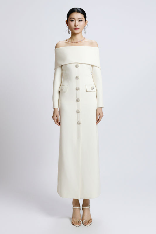 Maelle Sheath Button Midi Dress - MEAN BLVD