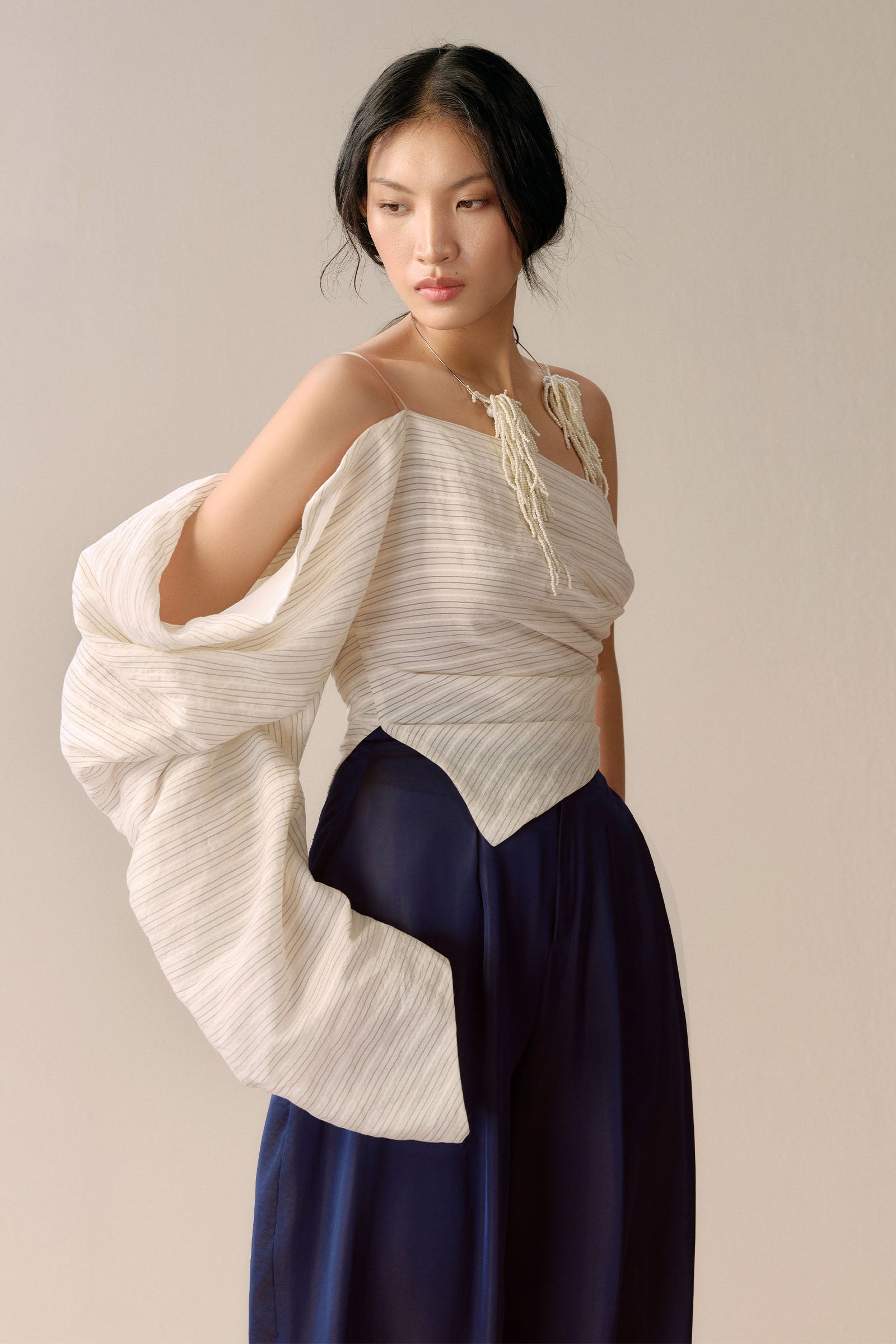 Maeve Asymmetric Sleeve Top - MEAN BLVD