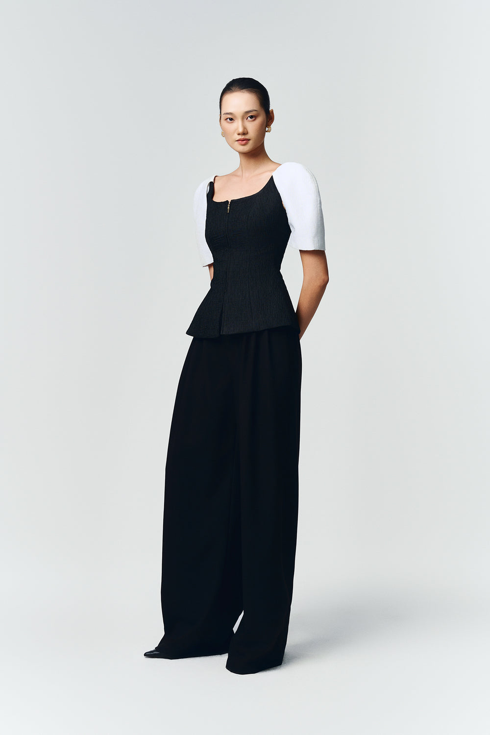 Maia Peplum Jacquard Top - MEAN BLVD