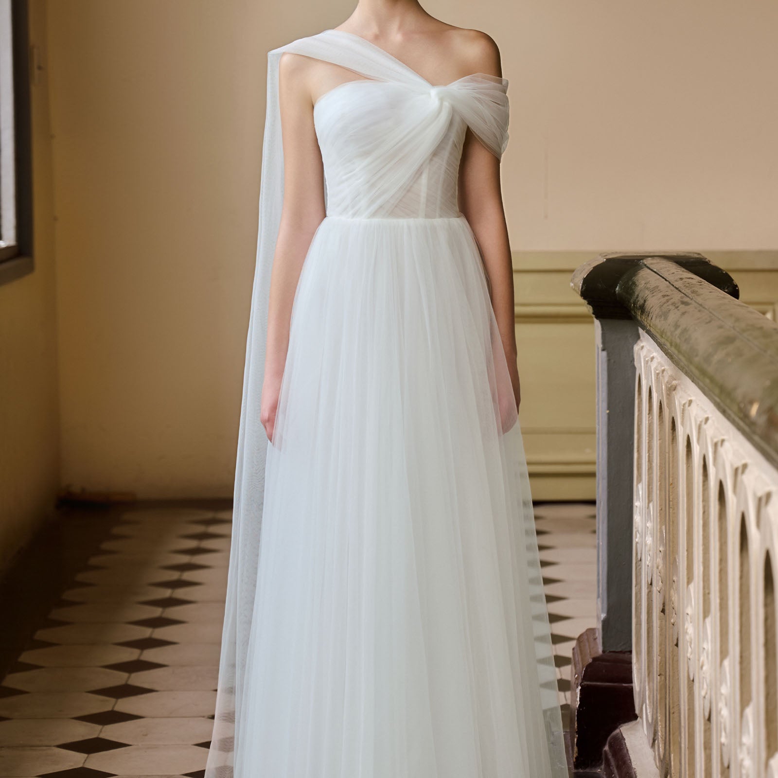 Margaret Asymmetric Neck Maxi Dress - MEAN BLVD