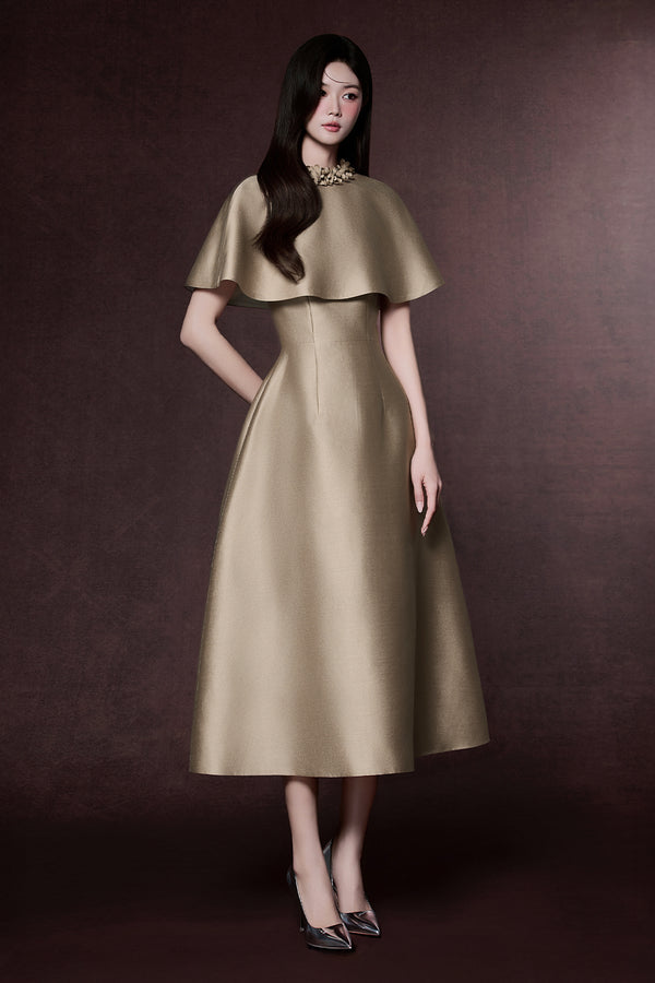 Margot Round Neck Applique Midi Dress - MEAN BLVD