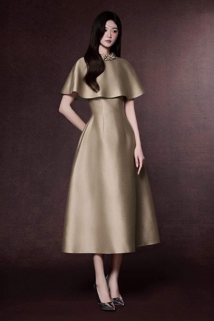 Margot Round Neck Applique Midi Dress - MEAN BLVD