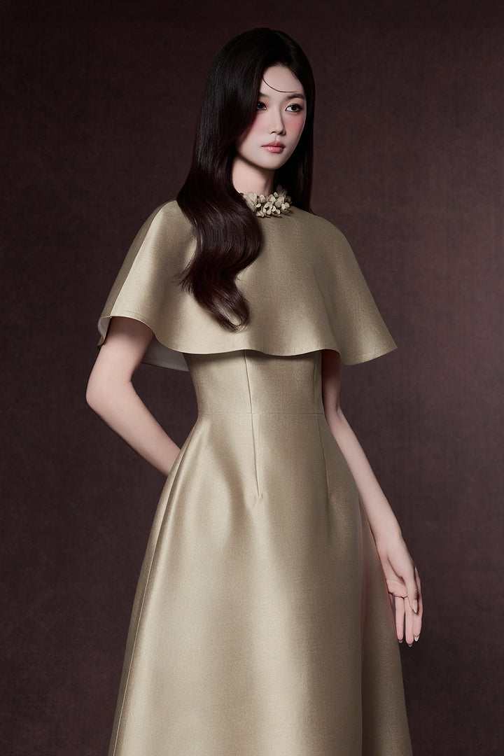 Margot Round Neck Applique Midi Dress - MEAN BLVD