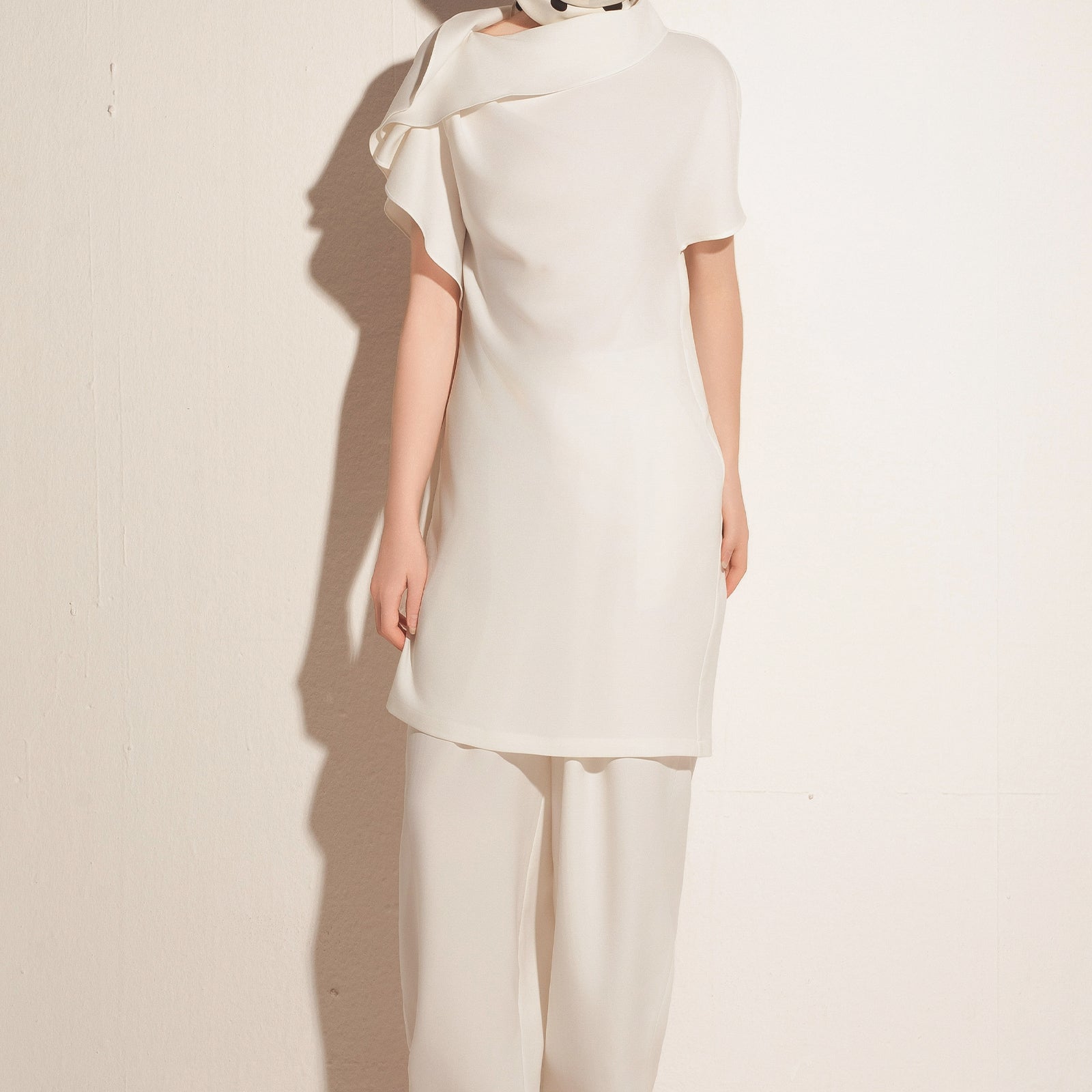 Mariselle Asymmetric Neck Midi Dress - MEAN BLVD