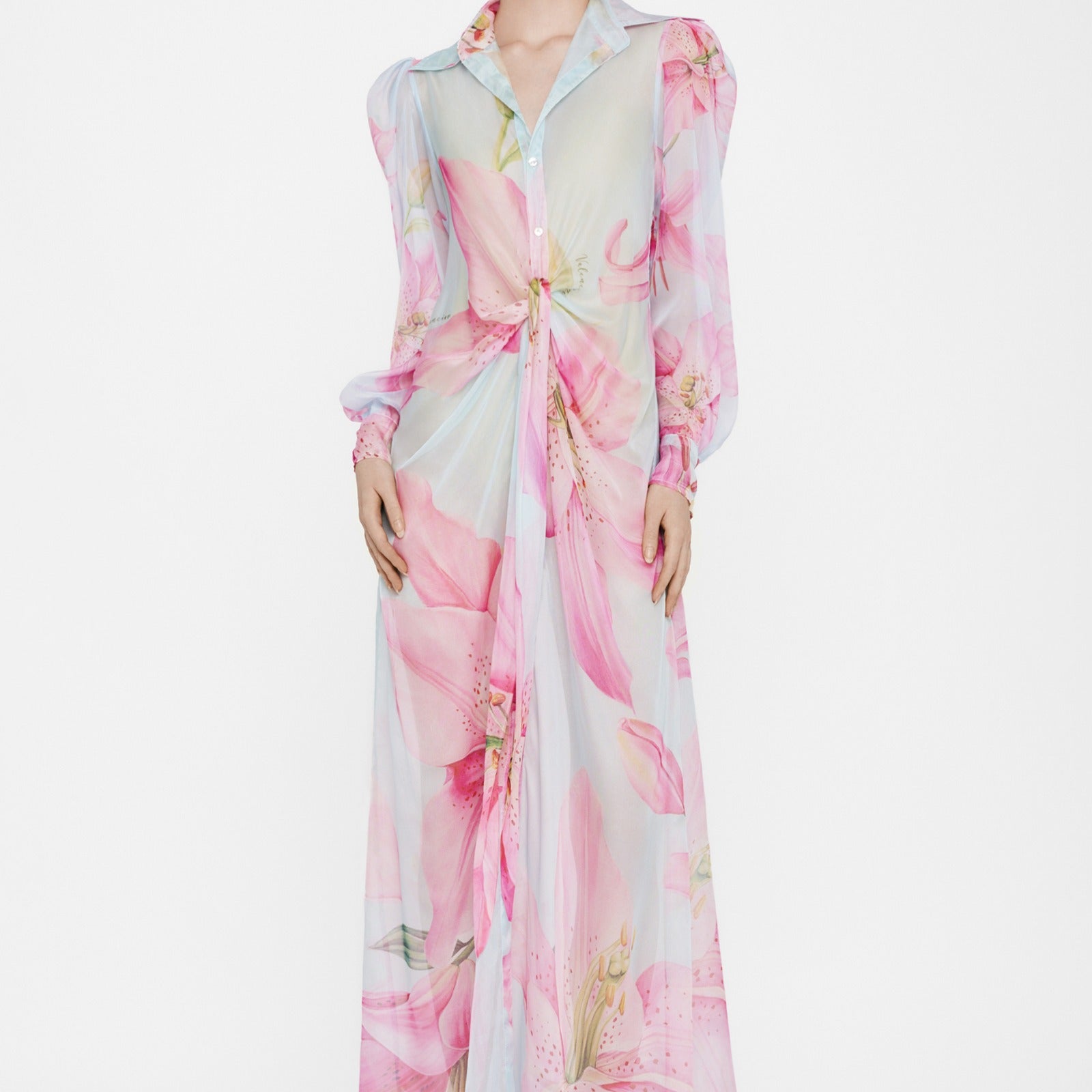 Maristella Collared Maxi Dress - MEAN BLVD