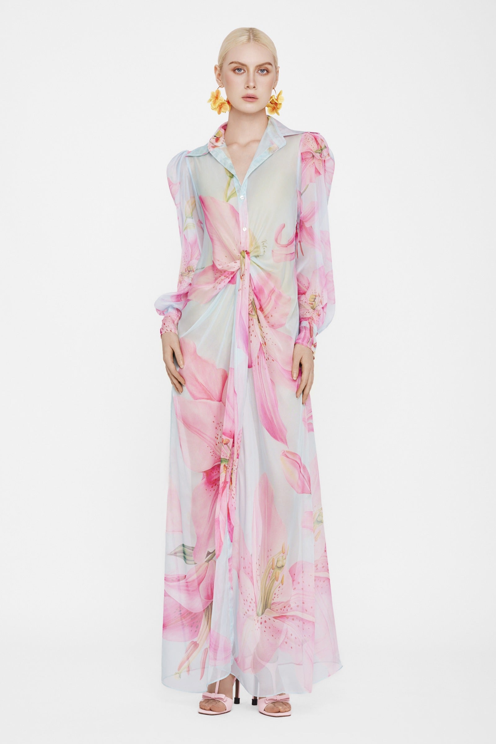 Maristella Collared Maxi Dress - MEAN BLVD