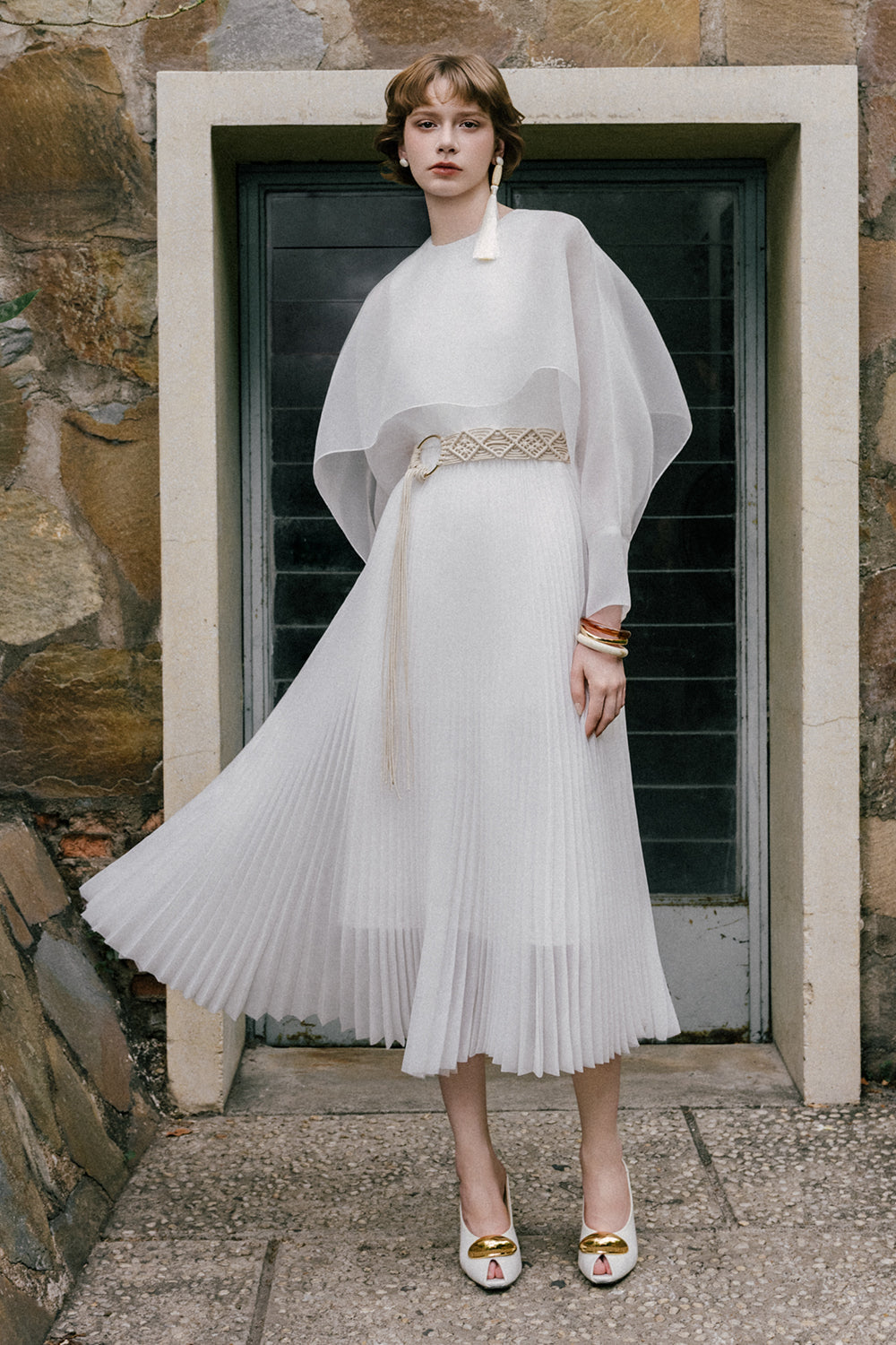 Marvin Cape Sleeve Midi Dress - MEAN BLVD