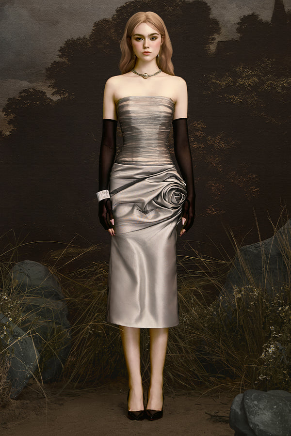 Melpomene Straight Across Applique Midi Dress - MEAN BLVD