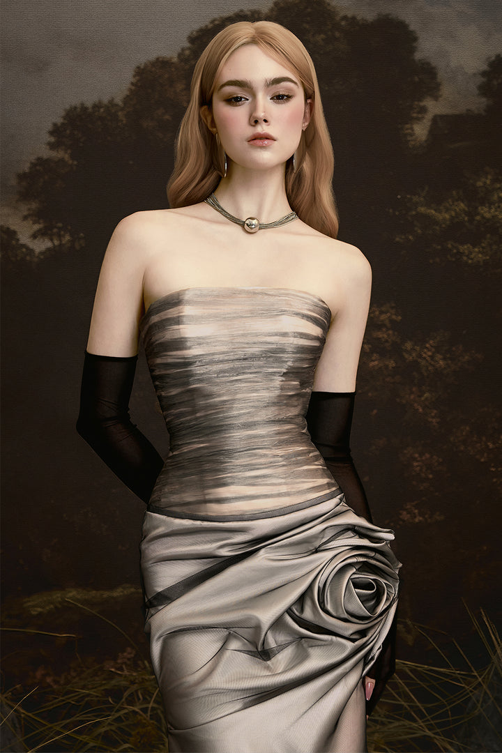 Melpomene Straight Across Applique Midi Dress - MEAN BLVD