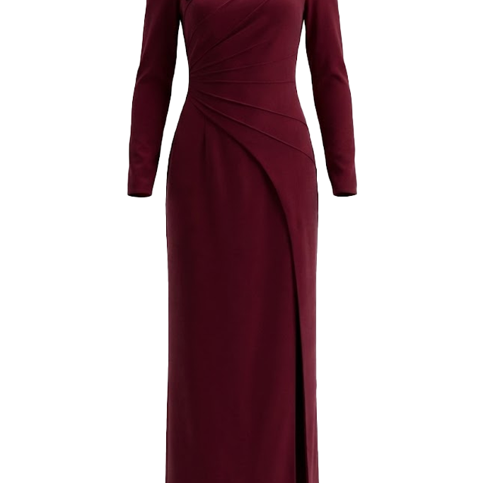 Mera Asymmetric Neck Metal Maxi Dress - MEAN BLVD