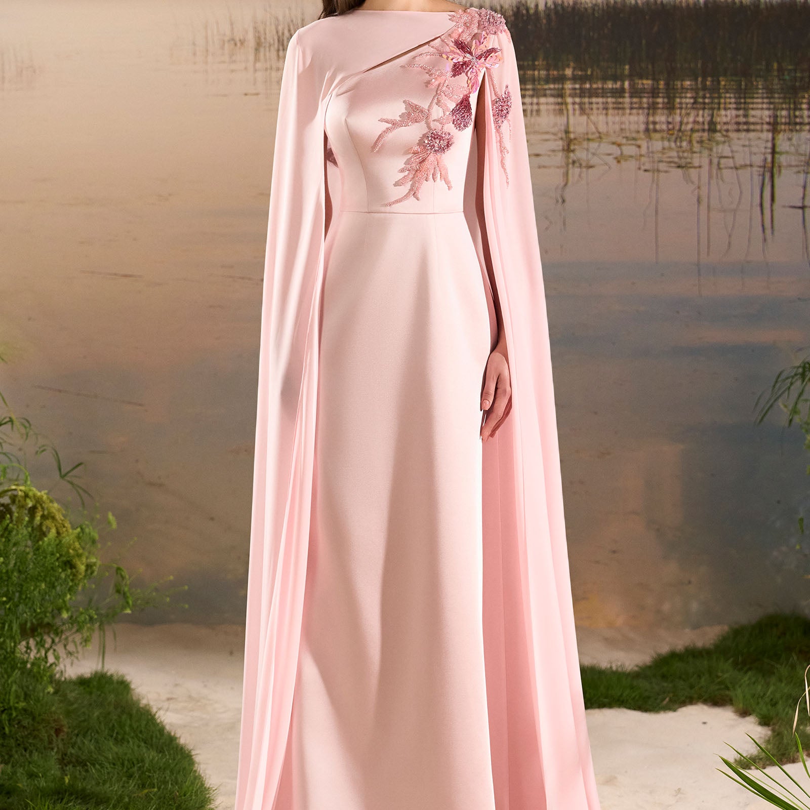 Meringue Cape Sleeve Maxi Dress - MEAN BLVD