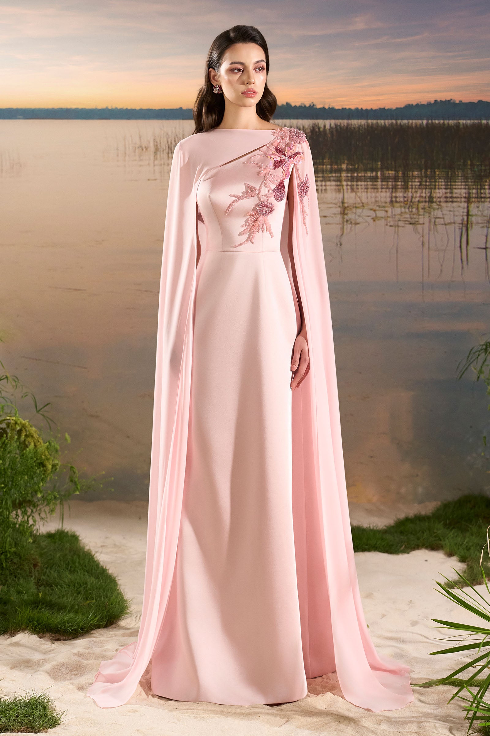 Meringue Cape Sleeve Maxi Dress - MEAN BLVD