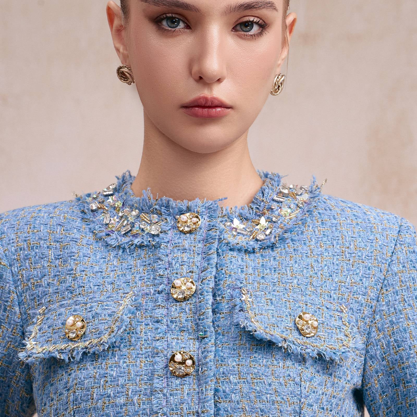 Saphielle Round Neck Fringe Jacket