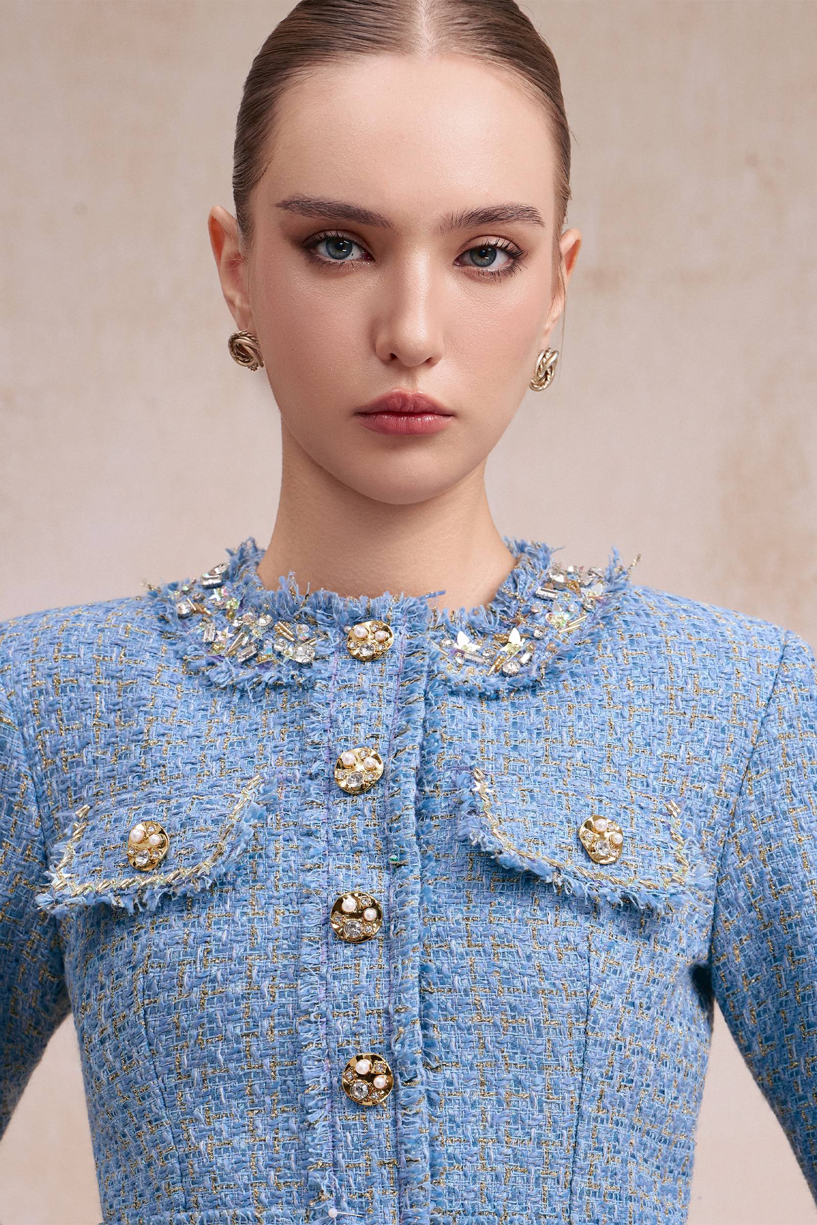 Saphielle Round Neck Fringe Jacket